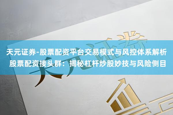 天元证券-股票配资平台交易模式与风控体系解析 股票配资接头群：揭秘杠杆炒股妙技与风险侧目