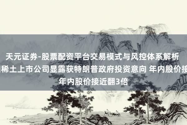 天元证券-股票配资平台交易模式与风控体系解析 好意思国稀土上市公司显露获特朗普政府投资意向 年内股价接近翻3倍