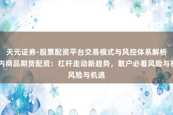 天元证券-股票配资平台交易模式与风控体系解析 国内商品期货配资：杠杆走动新趋势，散户必看风险与机遇